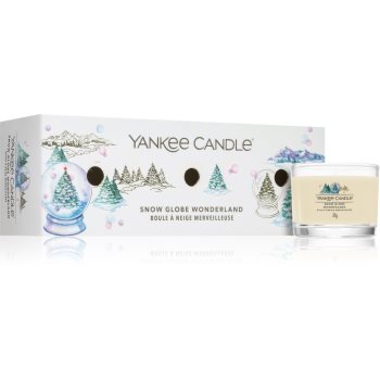 Yankee candle snow globe wonderland 3 mini votives candles set cadou de crăciun i.