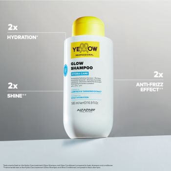 Yellow Professional Hydra Care Glow Shampoo sampon hidratant pentru toate tipurile de păr Yellow Professional Hydra Care Glow Shampoo sampon hidratant pentru toate tipurile de păr 2 - Sellmag.ro