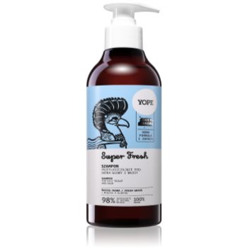 Yope Daily Heroes Fresh Shampoo Fresh Grass sampon revigorant pentru par si scalp gras