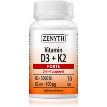 Zenyth Vitamin D3+K2 Forte capsule pentru imunitate, sănătatea sistemului osos și activitate musculară