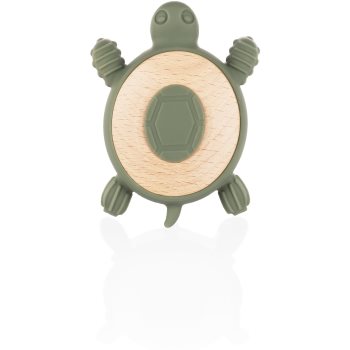 Zopa Silicone Wooden Teether Turtle jucărie pentru dentiție