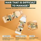 Garnier Fructis Hair Food Cocoa Butter Maske 400ml - Vegan, 99% Biologisch Abbaubar, Für Krauses & Widerspenstiges Haar