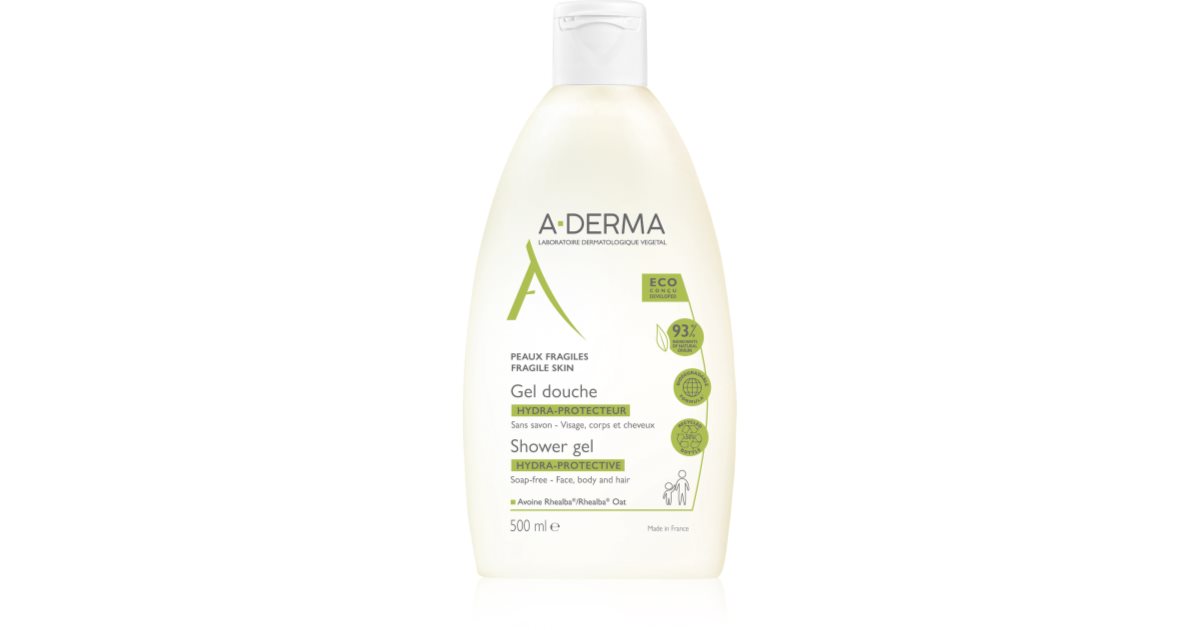 A-DERMA Hydra-Protective Duschgel – 750 Ml, Für Empfindliche Haut, Rückfettend & Ohne Seife