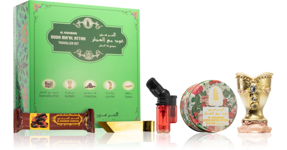 Al Haramain Oudh Maal Attar – 4 X 50g Agarwood Bakhoor Incense, Black, UAE