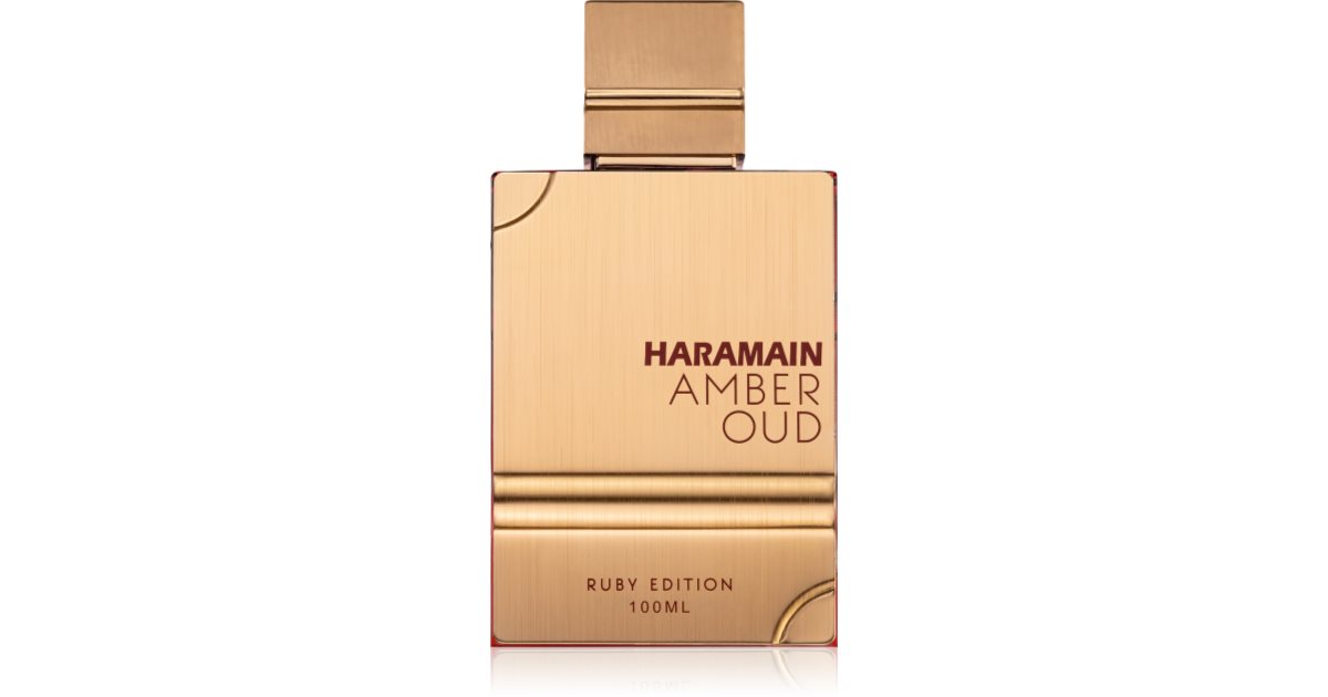 Eau De Parfum Amber Oud Ruby Edition Al Haramain - 120 Ml, Notes Safran Et Amande, Longue Tenue