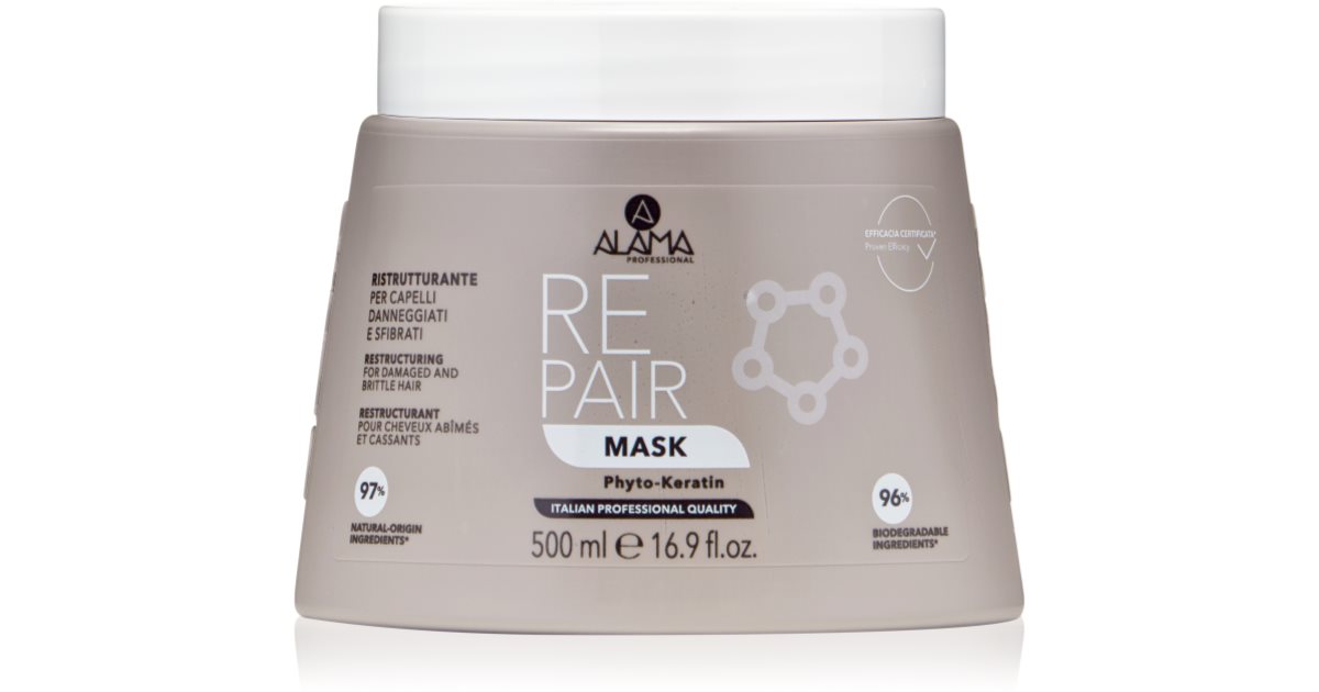 Alama Professional Repair Restructuring Mask – Mit Keratin, 500 Ml, Für Geschädigtes & Sprödes Haar