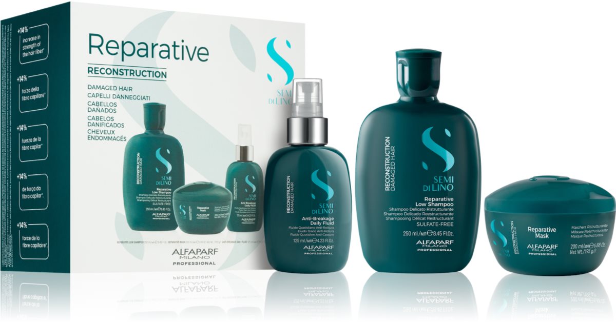 Alfaparf Milano Semi di Lino Reconstruction Holiday Kit set (for damaged  and fragile hair)