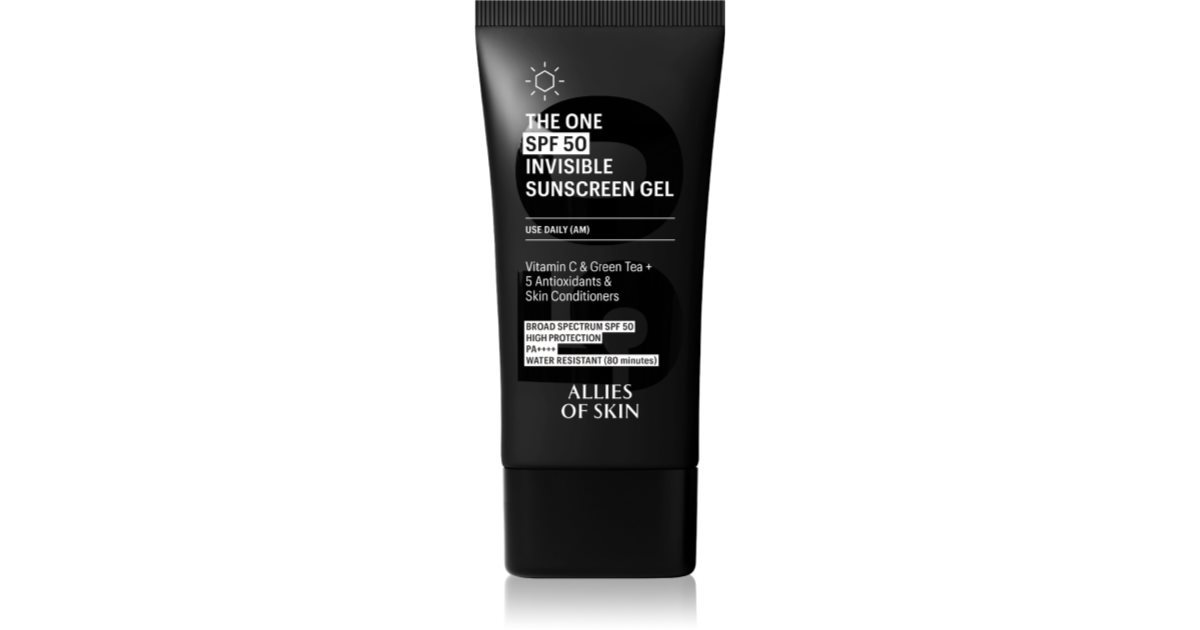 Allies of Skin The One Invisible Suncscreen Gel invisible mattifying ...