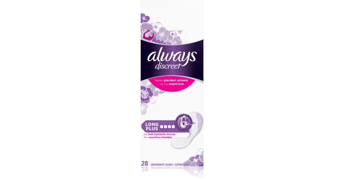 Always Discreet Long Plus incontinence pads