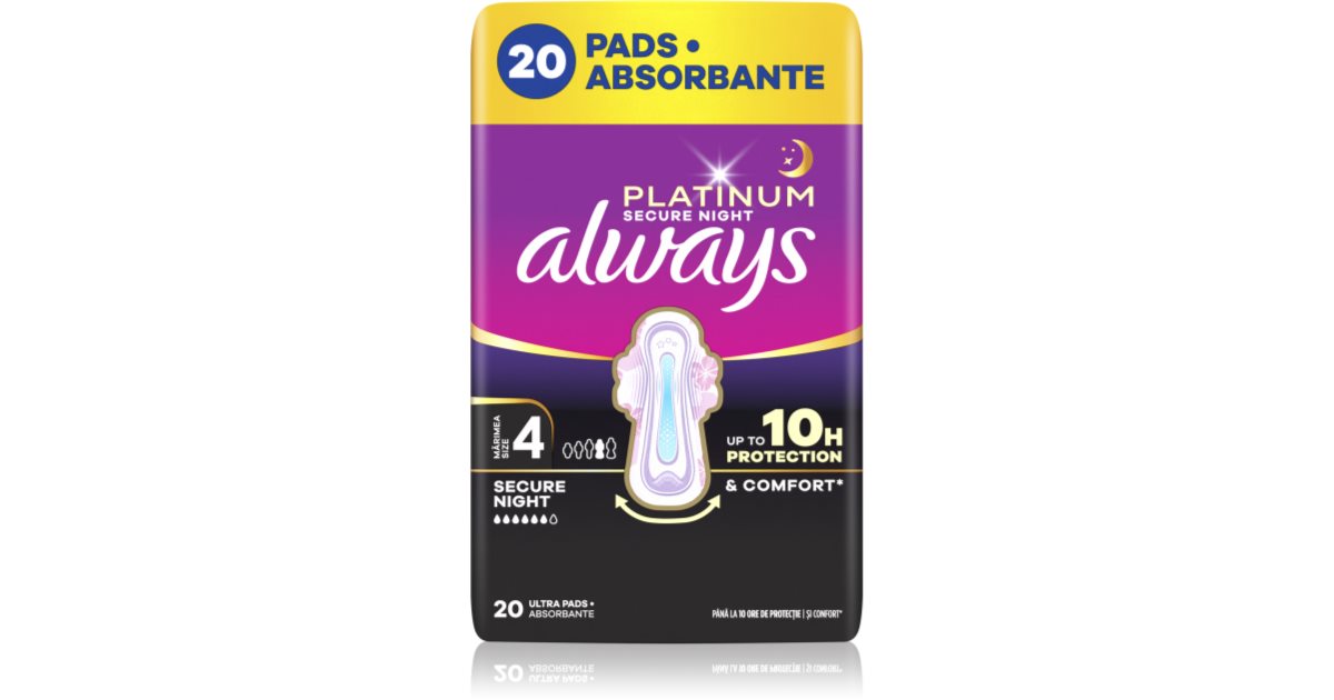Always Platinum Secure Night Size 4 vložky na noc | notino.sk