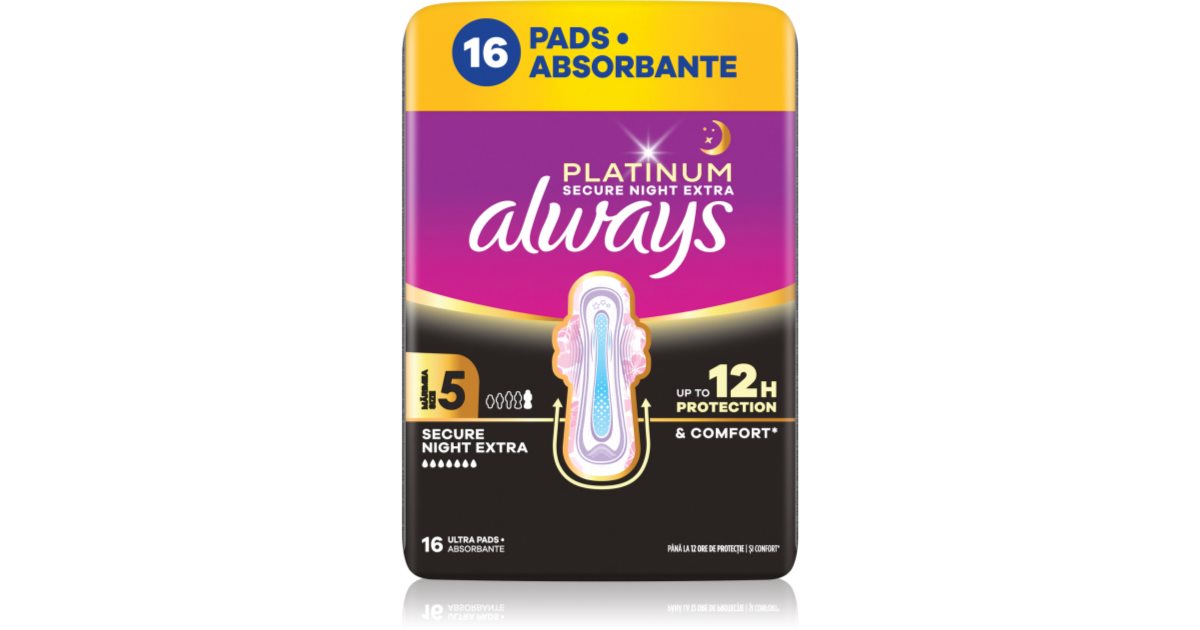 Always Platinum Night Extra Size 5 sanitary towels night | notino.ie