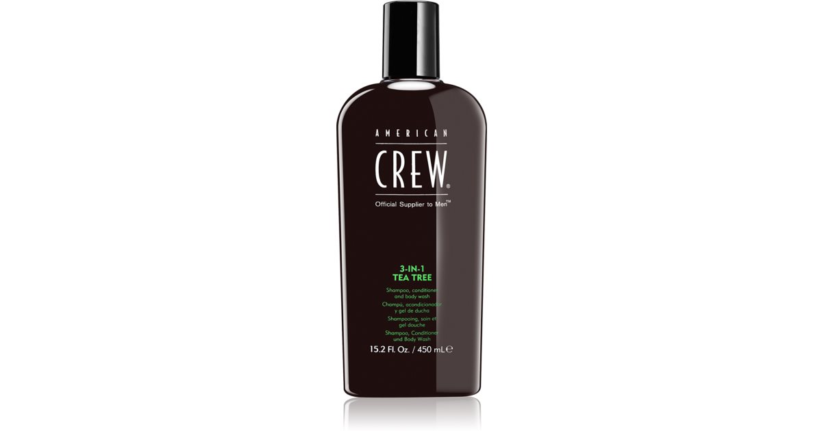 American Crew Hair & Body 3-IN-1 Tea Tree Shampoo, Conditioner and Gel 3 in 1 for men | notino.ie
