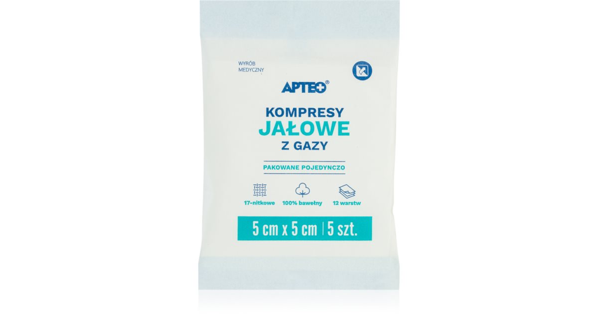 Apteo Sterile Kompressen 5 cm x 5 cm Wundgaze für die Behandlung von ...