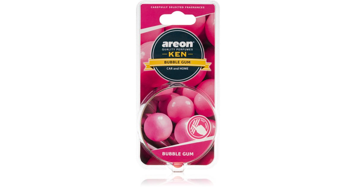 AREON Ken Luchtverfrisser auto Bubble Gum in pot huis geventileerd deksel verstelbaar 3D (1 stuk