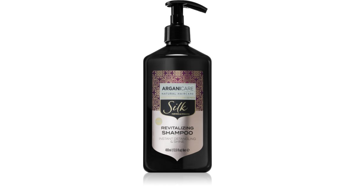 Arganicare Silk Protein revitaliserende shampoo om futloos haar te doen