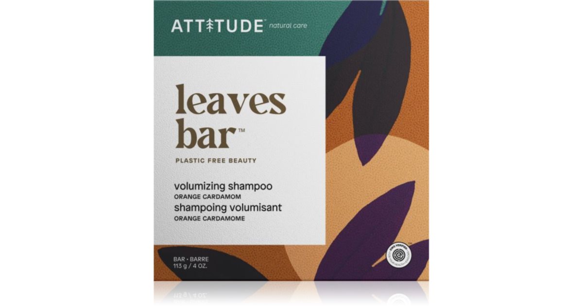 Attitude Leaves Bar Orange Cardamon Barre de shampoing pour donner du ...