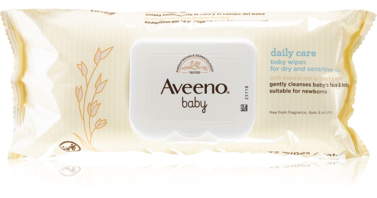 Aveeno Baby Daily Care Wipes gentle wet wipes for babies notino.co.uk
