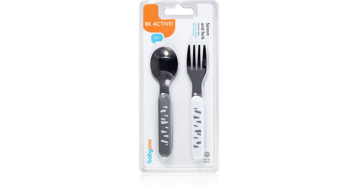 BabyOno Be Active Stainless Steel Spoon and Fork прибор notino.bg