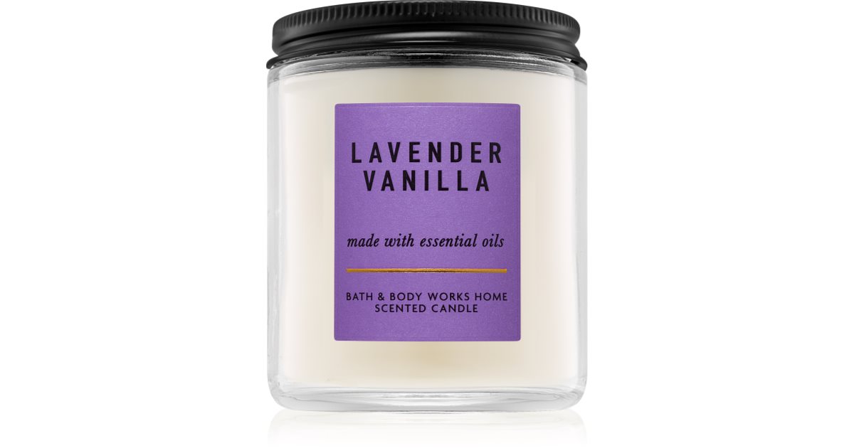 Bath & Body Works Lavender Vanilla scented candle With Essential Oils