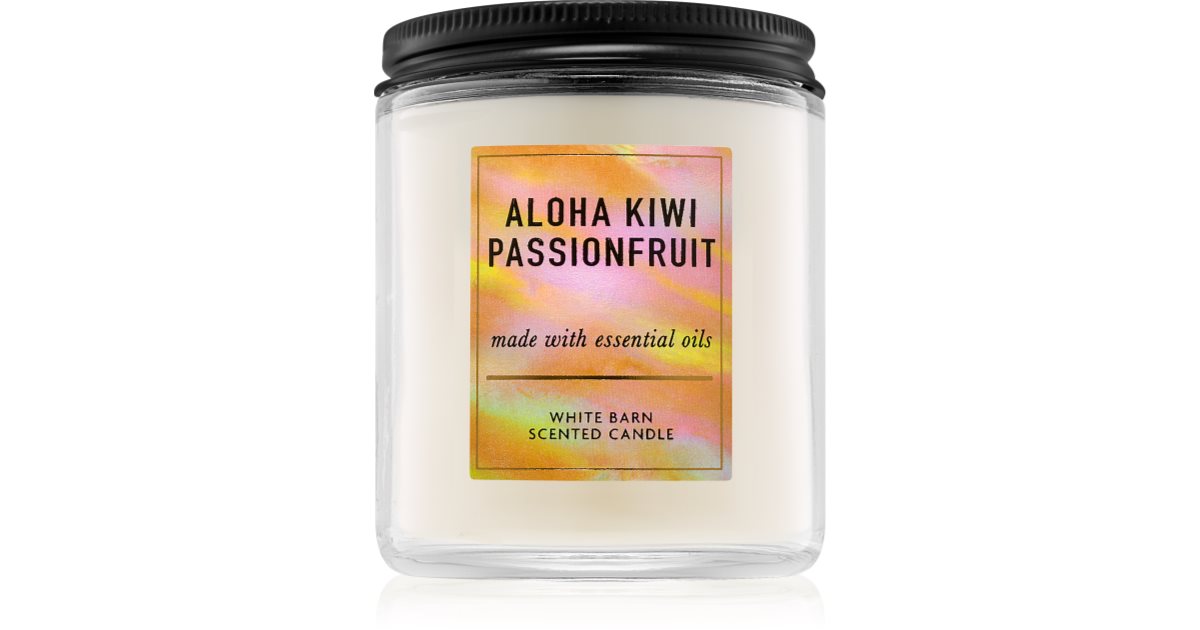 Bath & Body Works Aloha Kiwi Passionfruit scented candle With Essential