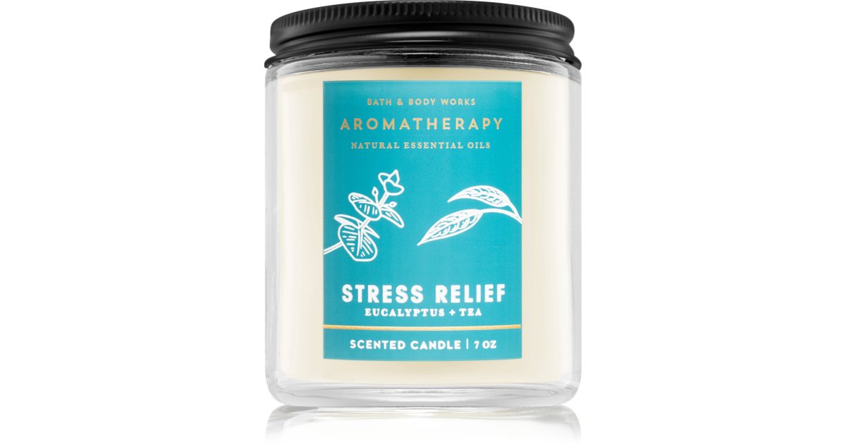 Bath & Body Works Stress Relief Eucalyptus Tea scented candle notino