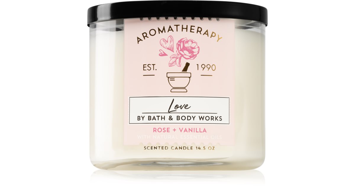 Bath & Body Works Aromatherapy Rose & Vanilla Duftkerze