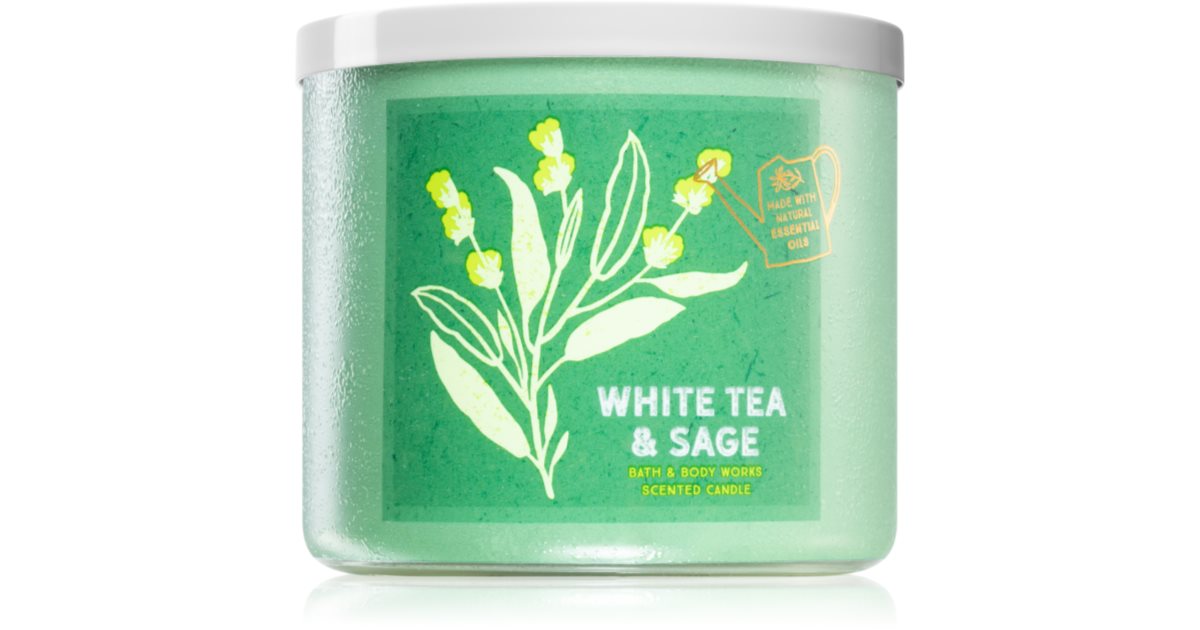 Bath & Body Works White Tea & Sage vela perfumada notino.pt