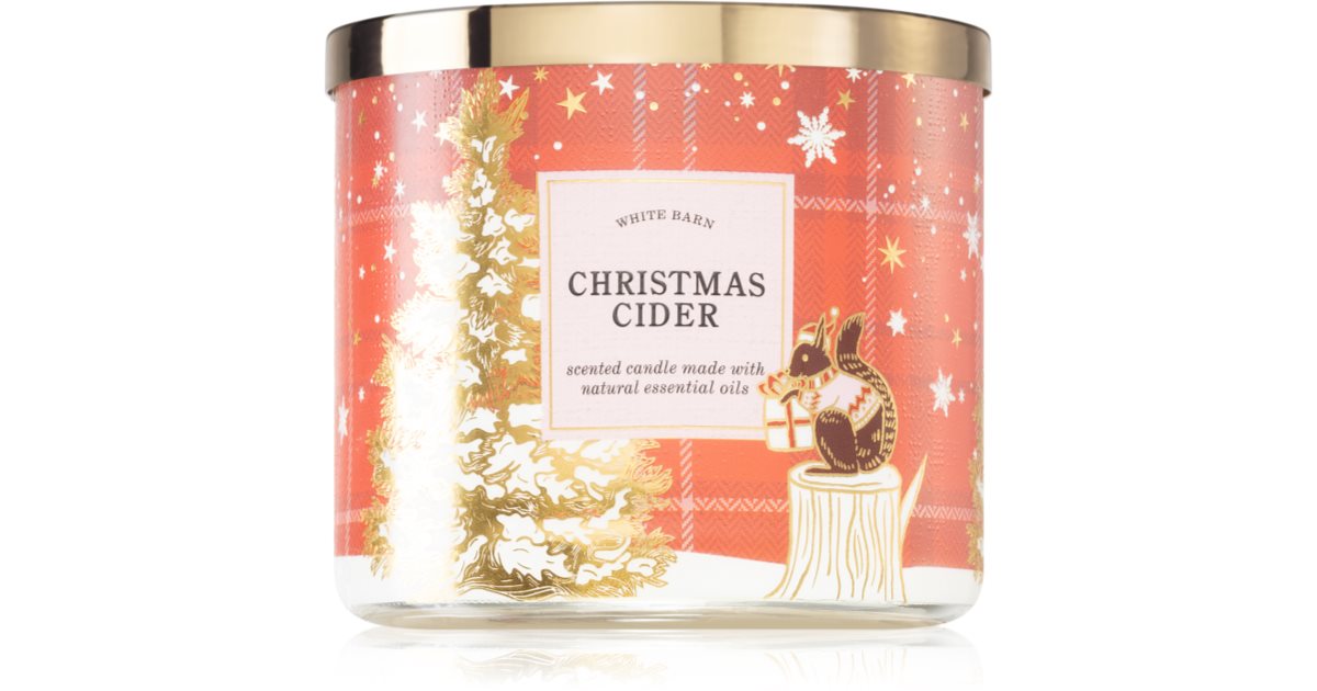 Bath & Body Works Christmas Cider scented candle with essential oils