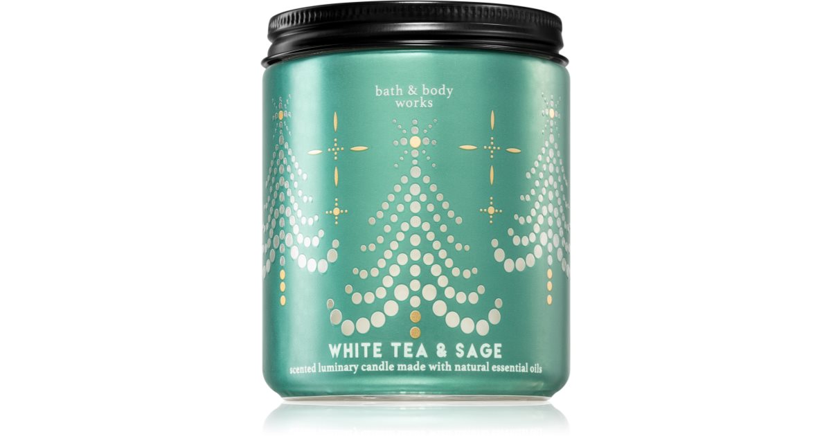 Bath & Body Works White Tea & Sage scented candle with essential oils