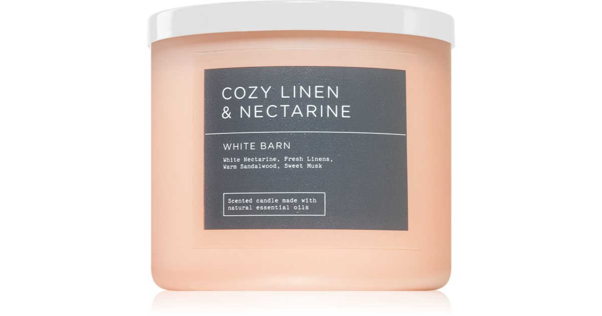 Bath & Body Works Cozy Linen & Nectarine scented candle notino.co.uk