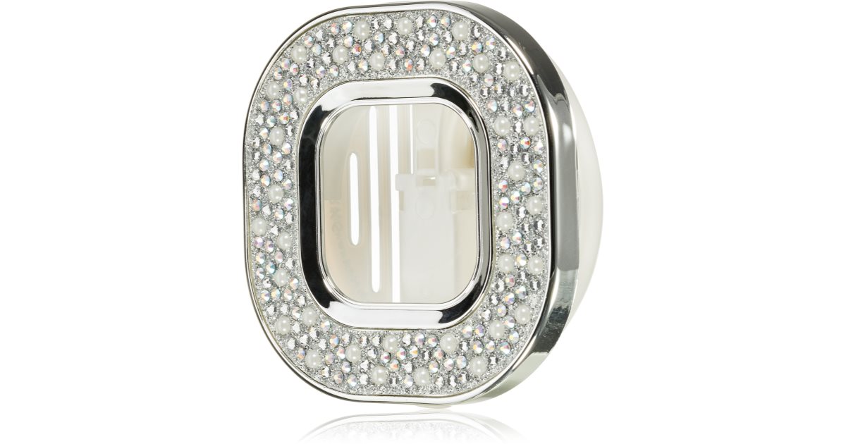 Bath & Body Works Pearl Gem Square Scentportable Holder & Car Visor Clip Air Freshener