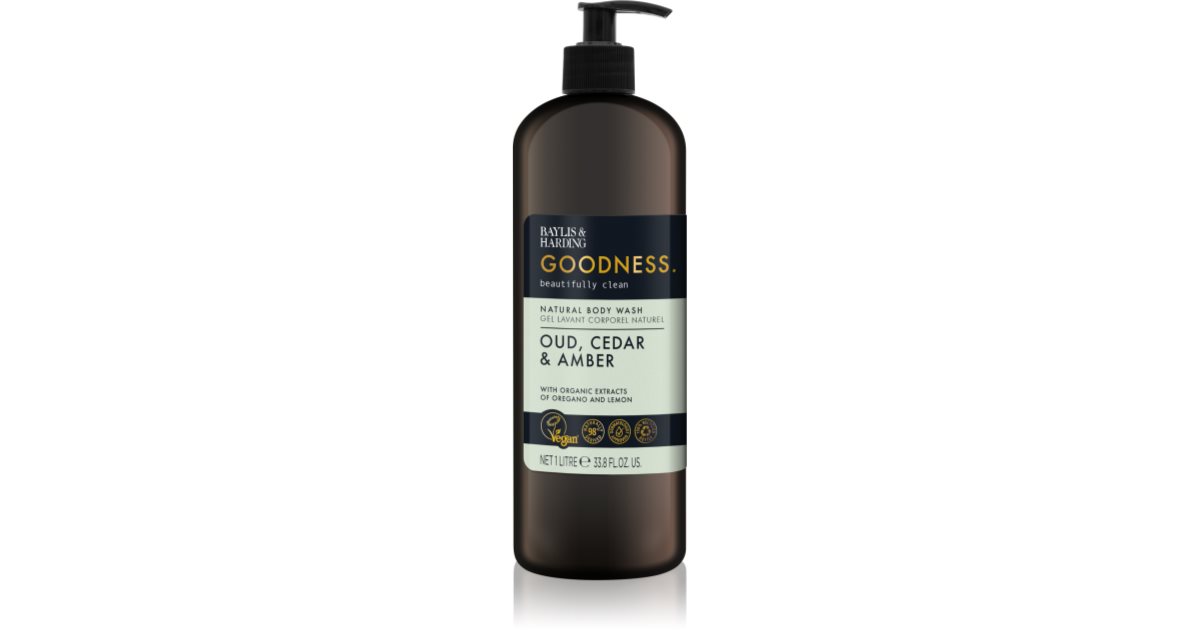 Baylis & Harding Goodness Oud, Cedar & Amber Natural Shower Gel notino.ie
