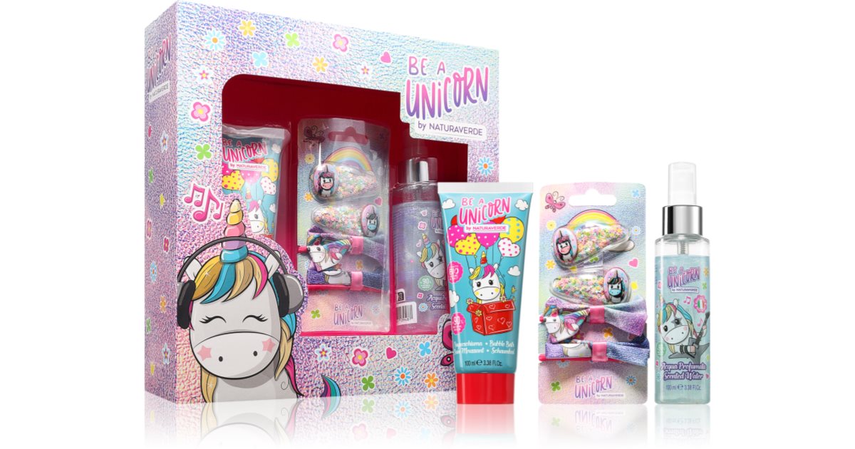 Naturaverde Kinder Geschenkset 'Be A Unicorn' - Mit Shampoo 100 Ml, Spülung 200 Ml & Einhorn-Rucksack