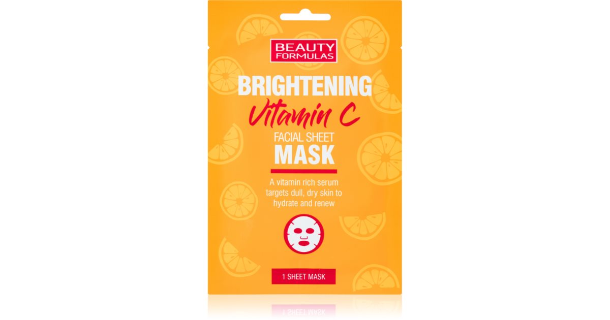 Beauty Formulas Vitamin C brightening sheet mask with vitamin C