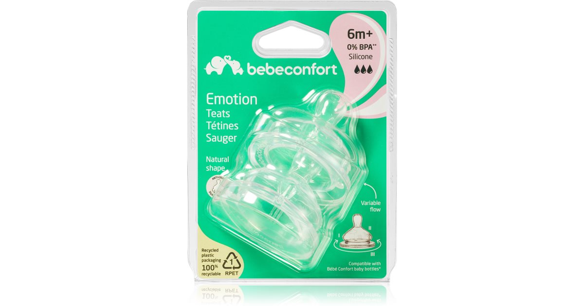 BIBERON BEBE CONFORT TETTARELLA IN SILICONE FLUSSO VELOCE 6-24 MESI ROSSO