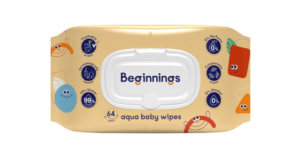Beginnings Aqua Baby Wipes våtservetter för barn notino.se