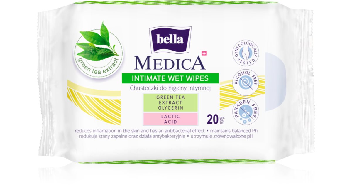 BELLA Medica Green Tea Extract salviette umidificate per l'igiene intima