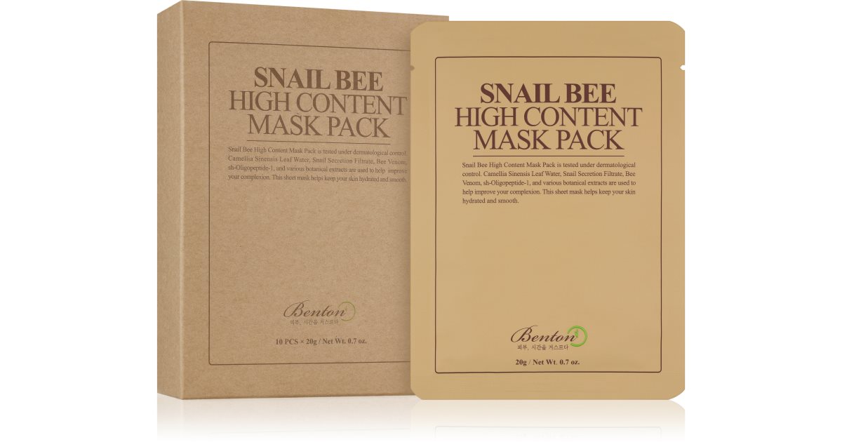 Benton Snail Bee complex care sheet mask with snail extract notino.co.uk