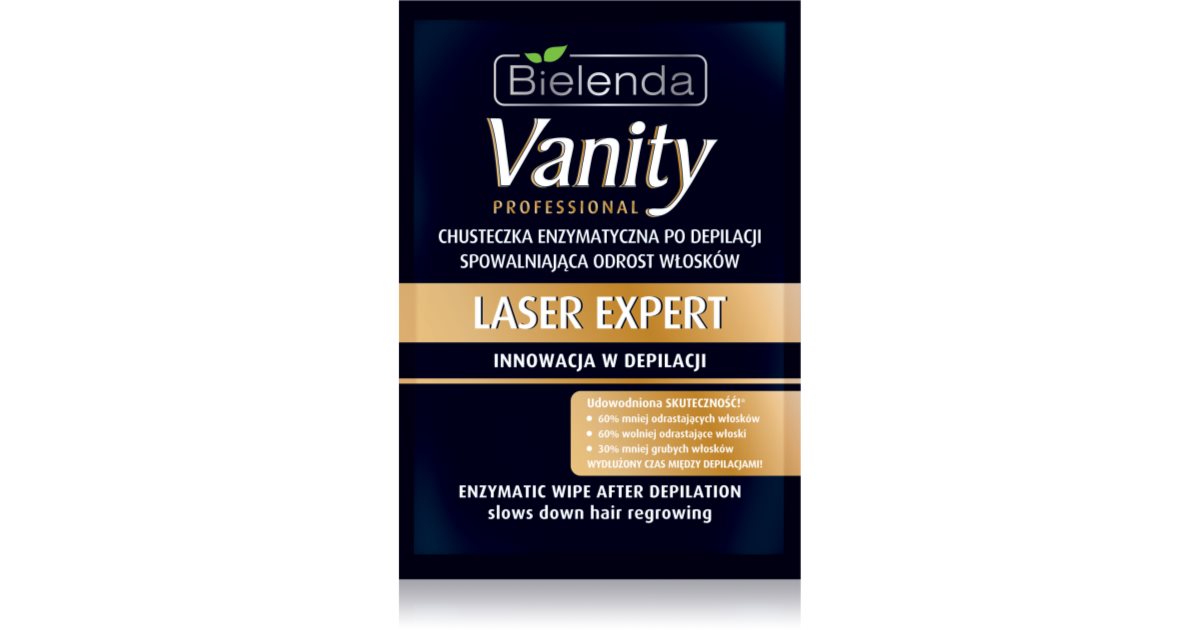 Bielenda Vanity Laser Expert lingette aux enzymes pour ralentir la repousse des poils après