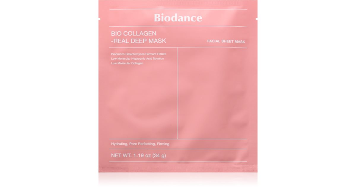 Biodance Bio-Collagen Real Deep Mask masque hydrogel intense pour hydrater la peau et réduire l'apparence des pores | notino.fr