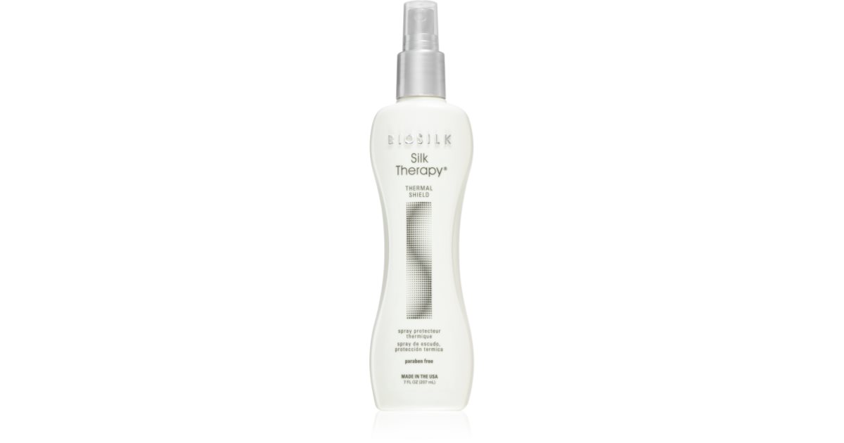 Biosilk Silk Therapy Thermal Shield heat protection spray for use with flat irons and curling