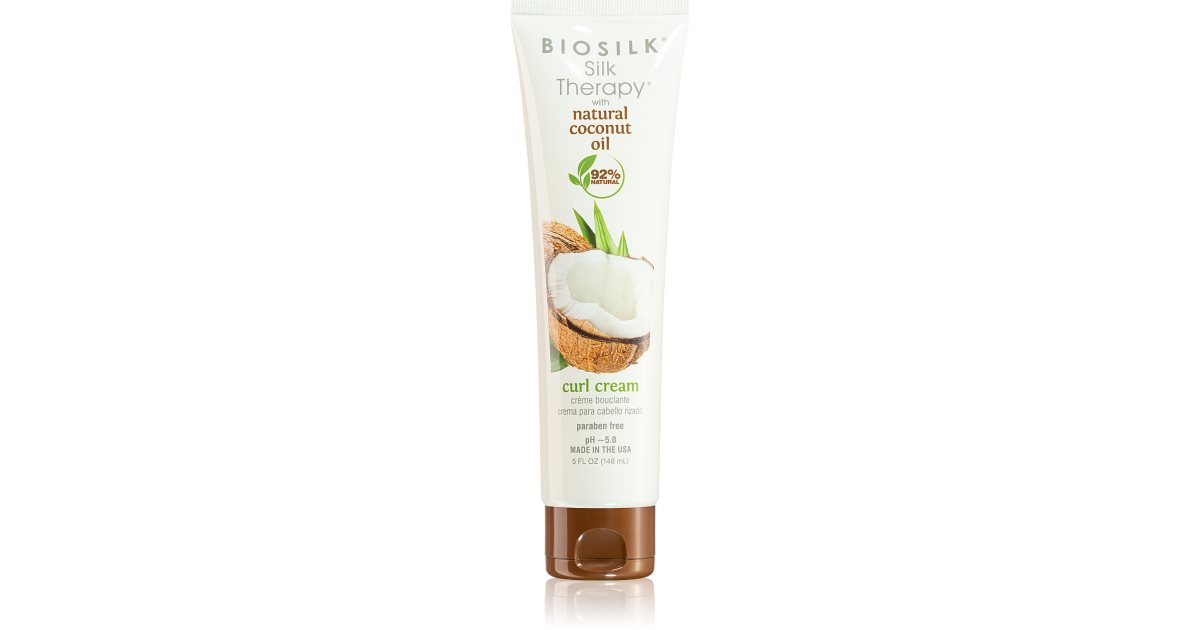 Biosilk Silk Therapy Natural Coconut Oil hair cream for wavy and curly