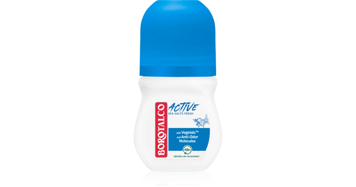 Borotalco Deoroller Seide, 6 X 50 Ml – 48h Schutz, Talkum Mit Kristallen, Duft Rosa Blüten, Alkoholfrei