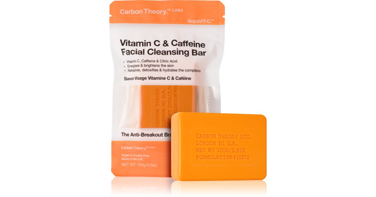 Carbon Theory Facial Cleansing Bar Vitamin C & Caffeine savon nettoyant
