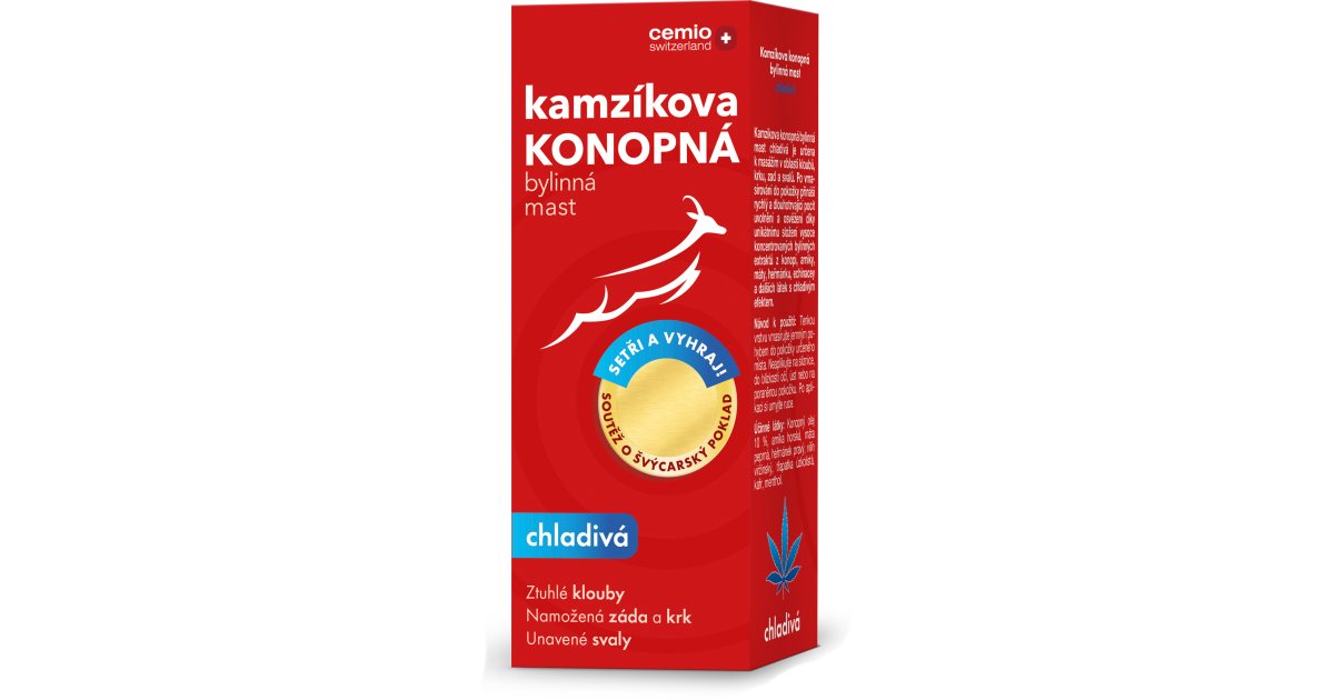 Cemio Kamzík cooling hemp ointment Gavesæt Til muskler og led | notino.dk