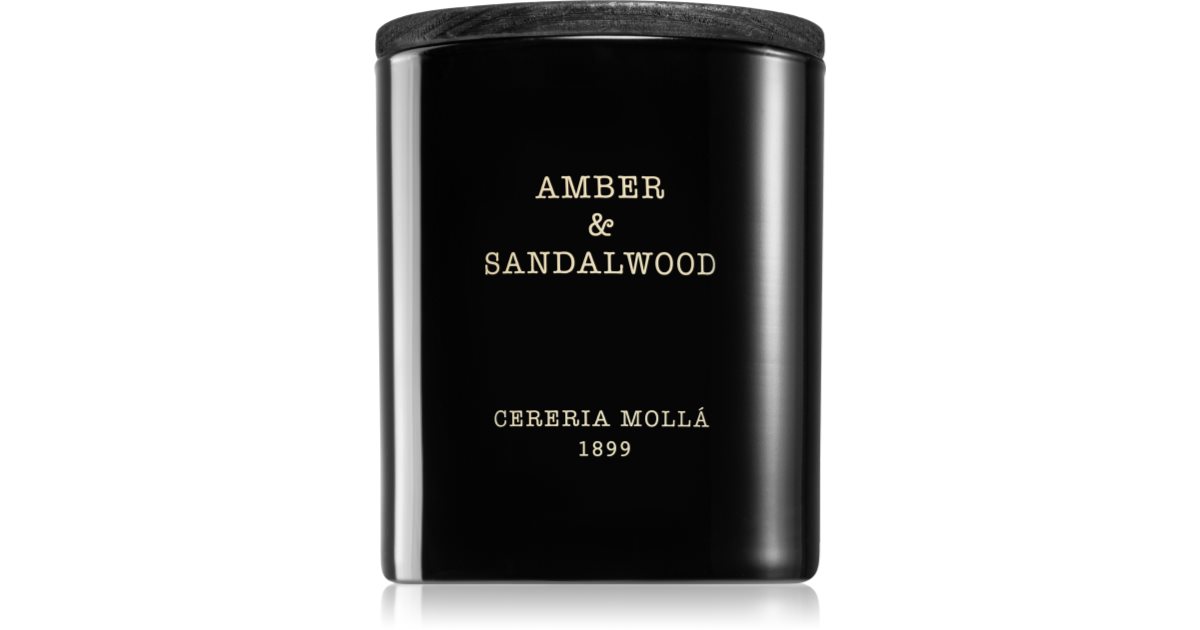 Candela Profumata Amber & Sandalwood In Campana Di Vetro - 230g, 40 Ore, Profumo Ambra E Sandalo, Regalo Elegante