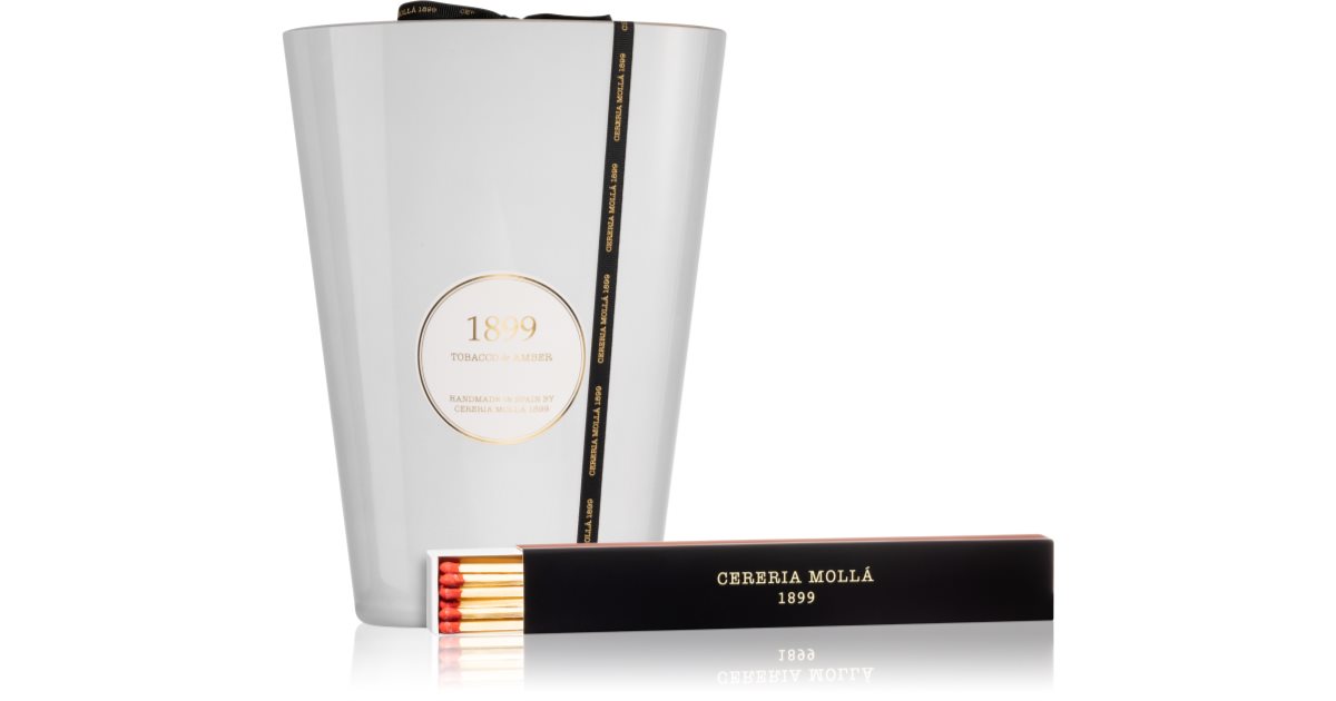 Cereria Molla Tobacco & Amber White & Gold Scented Candle