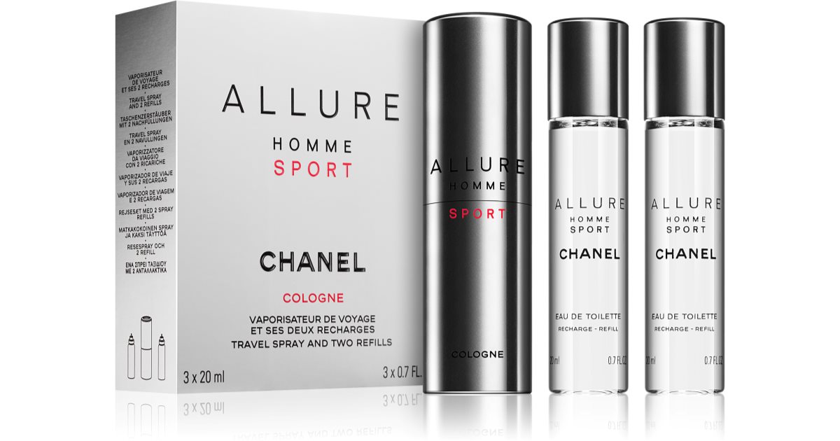 Chanel Allure Homme Sport Cologne Eau de Cologne (1x refillable + 2 x  refill) for men