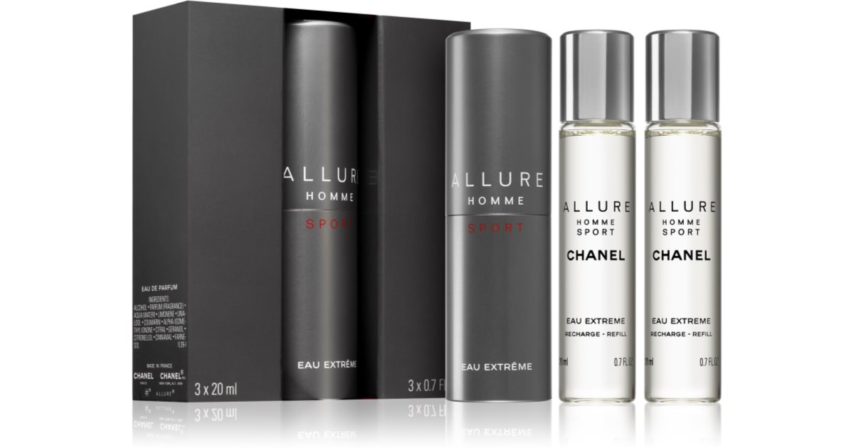 Chanel Allure Homme Sport Eau Extreme eau de parfum (1x refillable + 2 x  refill) for men