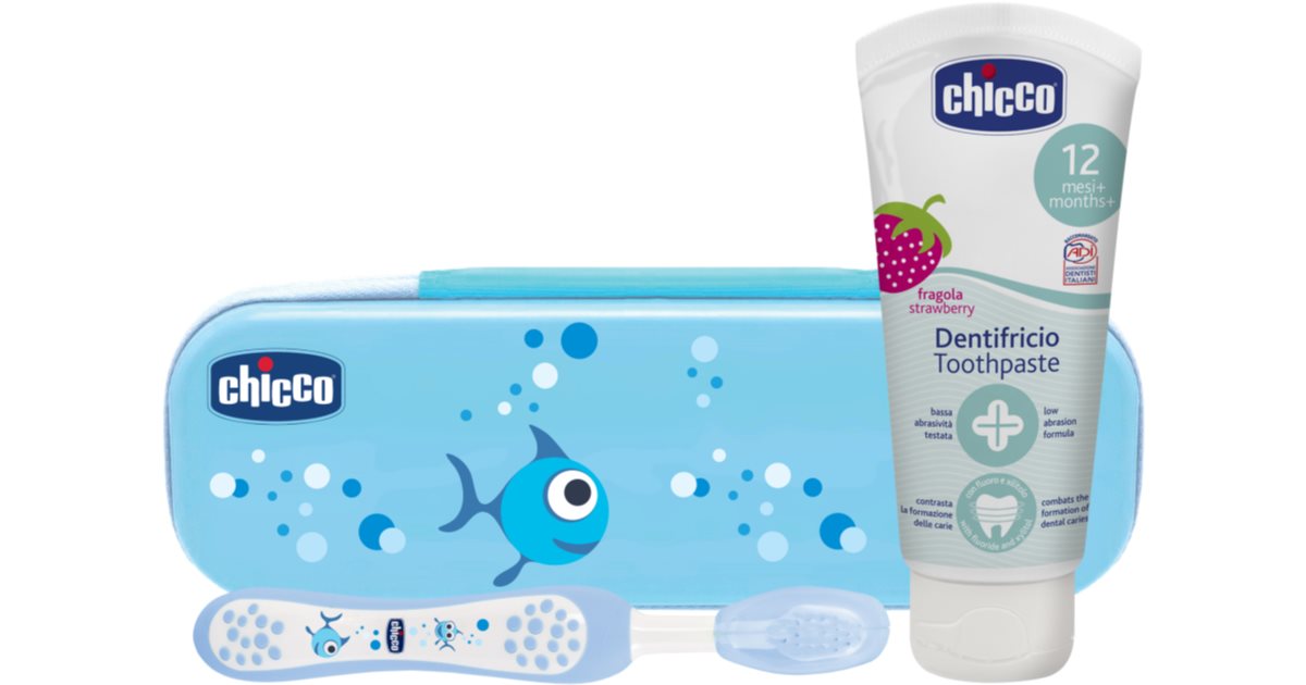 Chicco Always Smiling Blue Dental Care Set for children Strawberry ...